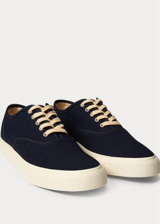 Indigoblaue Ralph Lauren Canvas-Sneaker für Herren