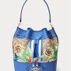 Khaki/New England Blue Ralph Lauren Monogram Large Andie Handtasche für Damen Khaki/New England Blue Ralph Lauren Monogram Large Andie Handtasche für Damen