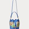Khaki/New England Blue Ralph Lauren Monogram Large Andie Handtasche für Damen Khaki/New England Blue Ralph Lauren Monogram Large Andie Handtasche für Damen