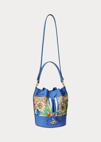 Khaki/New England Blue Ralph Lauren Monogram Large Andie Handtasche für Damen