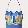Khaki/New England Blue Ralph Lauren Monogram Large Andie Handtasche für Damen Khaki/New England Blue Ralph Lauren Monogram Large Andie Handtasche für Damen