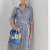Khaki/New England Blue Ralph Lauren Monogram Large Andie Handtasche für Damen Khaki/New England Blue Ralph Lauren Monogram Large Andie Handtasche für Damen
