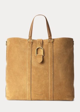 Khaki Ralph Lauren Welington Tote Bags aus Kalbswildleder für Herren