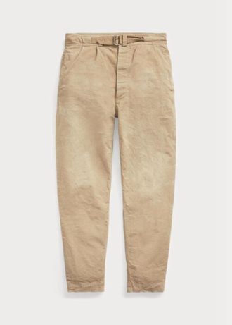 khakifarbene baggy fit canvas hose mit falten fr herren von ralph lauren 2 330x461 - Khakifarbene Baggy-Fit-Canvas-Hose mit Falten f&uuml;r Herren von Ralph Lauren