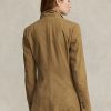 Khakifarbene Hacking-Blazer aus Lamm-Wildleder von Ralph Lauren für Damen Khakifarbene Hacking-Blazer aus Lamm-Wildleder von Ralph Lauren für Damen