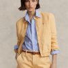 Khakifarbene Leinen-Windjacke von Ralph Lauren für Damen Khakifarbene Leinen-Windjacke von Ralph Lauren für Damen