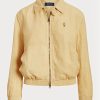 Khakifarbene Leinen-Windjacke von Ralph Lauren für Damen Khakifarbene Leinen-Windjacke von Ralph Lauren für Damen