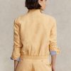 Khakifarbene Leinen-Windjacke von Ralph Lauren für Damen Khakifarbene Leinen-Windjacke von Ralph Lauren für Damen