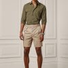 Khakifarbene, maßgeschneiderte Stretch-Chino-Shorts von Ralph Lauren für Herren Khakifarbene, maßgeschneiderte Stretch-Chino-Shorts von Ralph Lauren für Herren