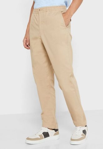 Khakifarbene Ralph Lauren Essential Slim Fit Chinos für Herren