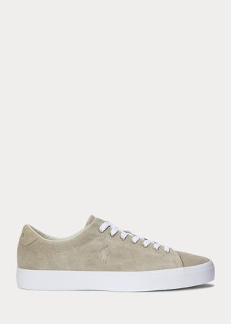 Khakifarbene Ralph Lauren Longwood Wildleder-Sneaker für Herren Khakifarbene Ralph Lauren Longwood Wildleder-Sneaker für Herren