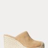 Khakifarbene Ralph Lauren Pennie Wildleder-Espadrille für Damen Khakifarbene Ralph Lauren Pennie Wildleder-Espadrille für Damen
