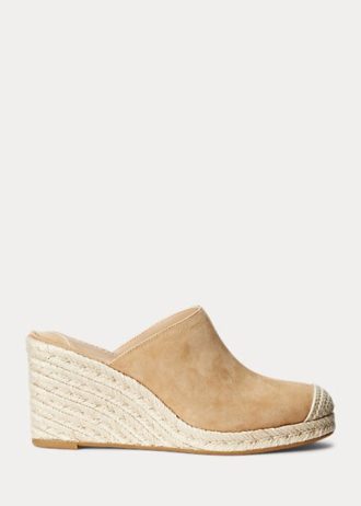 Khakifarbene Ralph Lauren Pennie Wildleder-Espadrille für Damen