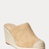 Khakifarbene Ralph Lauren Pennie Wildleder-Espadrille für Damen Khakifarbene Ralph Lauren Pennie Wildleder-Espadrille für Damen