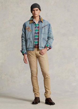 Khakifarbene Ralph Lauren Sullivan Slim Stretch-Jeans für Herren