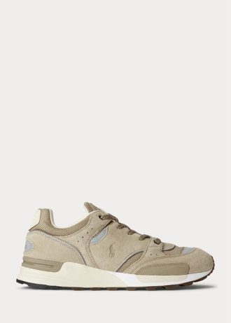 Khakifarbene Ralph Lauren Trackster 200 Sneakers für Herren