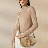 Khakifarbene Ralph Lauren Welington-Schultertaschen aus Kalbswildleder für Damen Khakifarbene Ralph Lauren Welington-Schultertaschen aus Kalbswildleder für Damen