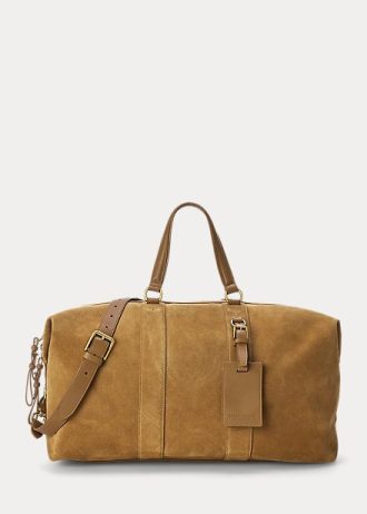 Khakifarbene Reisetaschen „Welington“ von Ralph Lauren aus Kalbswildleder für Herren