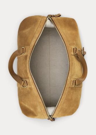 Khakifarbene Reisetaschen „Welington“ von Ralph Lauren aus Kalbswildleder für Herren