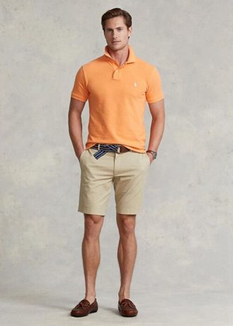 Khakifarbene Stretch-Chinoshorts im Slim Fit von Ralph Lauren für Herren