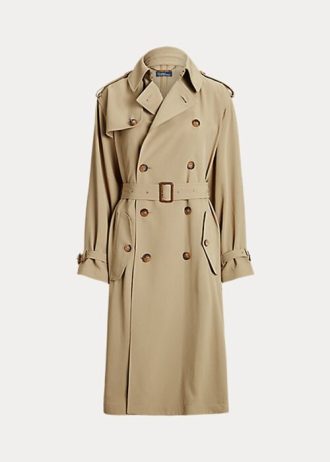 Khakifarbene Twill-Mäntel von Ralph Lauren für Damen Khakifarbene Twill-Mäntel von Ralph Lauren für Damen