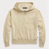 Khakifarbener Ralph Lauren-Hoodie aus Baumwollfleece für Damen Khakifarbener Ralph Lauren-Hoodie aus Baumwollfleece für Damen