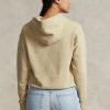 Khakifarbener Ralph Lauren-Hoodie aus Baumwollfleece für Damen Khakifarbener Ralph Lauren-Hoodie aus Baumwollfleece für Damen