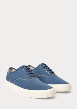 Königsblaue Ralph Lauren Canvas-Sneakers für Herren