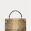 Kupferfarbene Ralph Lauren The Python RL Top Handle Handtasche für Damen Kupferfarbene Ralph Lauren The Python RL Top Handle Handtasche für Damen