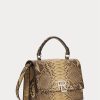 Kupferfarbene Ralph Lauren The Python RL Top Handle Handtasche für Damen Kupferfarbene Ralph Lauren The Python RL Top Handle Handtasche für Damen