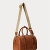 Lauren Tan/Buff Damen Ralph Lauren Geprägtes Leder Mittlere Kaden Satchel Taschen Lauren Tan/Buff Damen Ralph Lauren Geprägtes Leder Mittlere Kaden Satchel Taschen