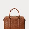 Lauren Tan/Buff Damen Ralph Lauren Geprägtes Leder Mittlere Kaden Satchel Taschen Lauren Tan/Buff Damen Ralph Lauren Geprägtes Leder Mittlere Kaden Satchel Taschen