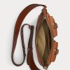 Lauren Tan Damen Ralph Lauren Noa Umhängetaschen aus Leder mit Nieten, mittelgroß Lauren Tan Damen Ralph Lauren Noa Umhängetaschen aus Leder mit Nieten, mittelgroß