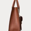 Lauren Tan/Navy Damen Ralph Lauren Canvas Große Symone Tragetaschen