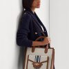 Lauren Tan/Navy Damen Ralph Lauren Canvas Große Symone Tragetaschen