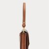 Lauren Tan/Navy Damen Ralph Lauren gestreifte Canvas-Handtasche, mittelgroß