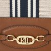 Lauren Tan/Navy Stripe Damen Ralph Lauren Canvas Große Andie Handtasche