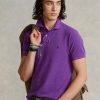 Lila Poloshirts aus Mesh für Herren von Ralph Lauren Custom Slim Fit Lila Poloshirts aus Mesh für Herren von Ralph Lauren Custom Slim Fit