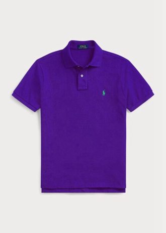 Lila Poloshirts aus Mesh für Herren von Ralph Lauren Custom Slim Fit