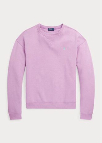 Lila Ralph Lauren Fleece-Pullover mit Rundhalsausschnitt für Damen Lila Ralph Lauren Fleece-Pullover mit Rundhalsausschnitt für Damen