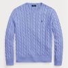 Lila Ralph Lauren Herren Pullover mit Zopfmuster aus Baumwolle Lila Ralph Lauren Herren Pullover mit Zopfmuster aus Baumwolle