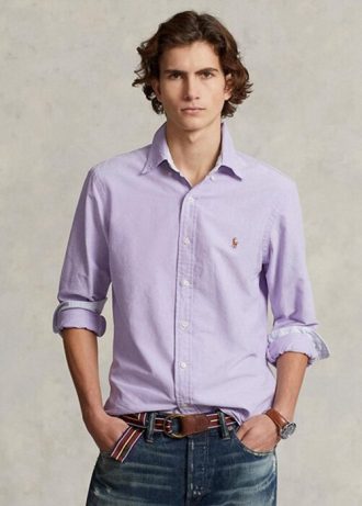 Lila Ralph Lauren Slim Fit Oxford-Hemden für Herren Lila Ralph Lauren Slim Fit Oxford-Hemden für Herren