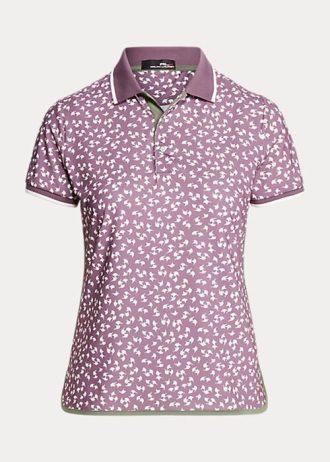 Lila Ralph Lauren Tailored Fit Stretch-Jersey-Poloshirts für Damen