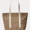 Madison Tan Damen Ralph Lauren Canvas Medium Polo Bear Tragetaschen