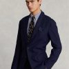 Marineblaue Anzugsakko aus weichem Leinen für Herren von Ralph Lauren Polo Marineblaue Anzugsakko aus weichem Leinen für Herren von Ralph Lauren Polo