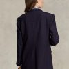 Marineblaue Blazer aus Stretch-Wollmischung für Damen von Ralph Lauren Marineblaue Blazer aus Stretch-Wollmischung für Damen von Ralph Lauren
