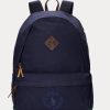 Marineblaue Canvas-Rucksäcke mit Ralph Lauren-Logo-Stickerei für Herren Marineblaue Canvas-Rucksäcke mit Ralph Lauren-Logo-Stickerei für Herren