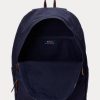 Marineblaue Canvas-Rucksäcke mit Ralph Lauren-Logo-Stickerei für Herren Marineblaue Canvas-Rucksäcke mit Ralph Lauren-Logo-Stickerei für Herren