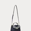 Marineblaue Damen Ralph Lauren Farrah Satchel-Taschen aus Nappaleder mittlerer Größe Marineblaue Damen Ralph Lauren Farrah Satchel-Taschen aus Nappaleder mittlerer Größe