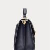 Marineblaue Damen Ralph Lauren Farrah Satchel-Taschen aus Nappaleder mittlerer Größe Marineblaue Damen Ralph Lauren Farrah Satchel-Taschen aus Nappaleder mittlerer Größe